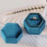 Maxbell Ring Box Holder Case Elegant and Luxurious Display Box for Engagement Gifts Light blue