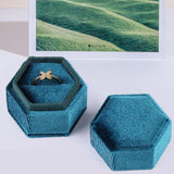 Maxbell Ring Box Holder Case Elegant and Luxurious Display Box for Engagement Gifts Light blue