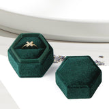 Maxbell Ring Box Holder Case Elegant and Luxurious Display Box for Engagement Gifts Dark green
