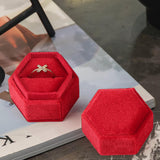 Maxbell Ring Box Holder Case Elegant and Luxurious Display Box for Engagement Gifts Red