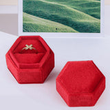 Maxbell Ring Box Holder Case Elegant and Luxurious Display Box for Engagement Gifts Red
