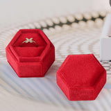 Maxbell Ring Box Holder Case Elegant and Luxurious Display Box for Engagement Gifts Red