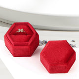 Maxbell Ring Box Holder Case Elegant and Luxurious Display Box for Engagement Gifts Red