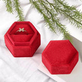 Maxbell Ring Box Holder Case Elegant and Luxurious Display Box for Engagement Gifts Red