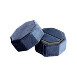 Maxbell Ring Box Holder Case Elegant and Luxurious Display Box for Engagement Gifts Gray blue