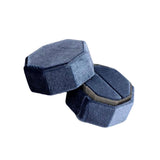Maxbell Ring Box Holder Case Elegant and Luxurious Display Box for Engagement Gifts Gray blue