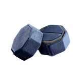 Maxbell Ring Box Holder Case Elegant and Luxurious Display Box for Engagement Gifts Gray blue