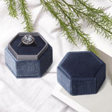 Maxbell Ring Box Holder Case Elegant and Luxurious Display Box for Engagement Gifts Gray blue