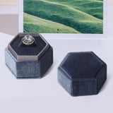 Maxbell Ring Box Holder Case Elegant and Luxurious Display Box for Engagement Gifts Gray blue