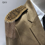 Maxbell Tassel Link Chain Epaulet Uniform Accessories Decorative Retro for Ceremony Aureate