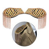 Maxbell Tassel Link Chain Epaulet Uniform Accessories Decorative Retro for Ceremony Aureate