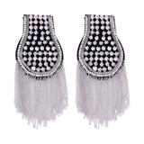 Maxbell Tassel Link Chain Epaulet Uniform Accessories Decorative Retro for Ceremony Argent