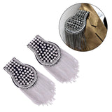 Maxbell Tassel Link Chain Epaulet Uniform Accessories Decorative Retro for Ceremony Argent