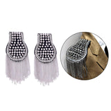 Maxbell Tassel Link Chain Epaulet Uniform Accessories Decorative Retro for Ceremony Argent