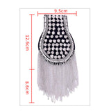 Maxbell Tassel Link Chain Epaulet Uniform Accessories Decorative Retro for Ceremony Argent