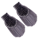 Maxbell Tassel Link Chain Epaulet Uniform Accessories Decorative Retro for Ceremony Gray