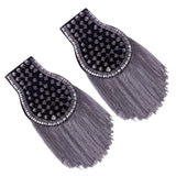 Maxbell Tassel Link Chain Epaulet Uniform Accessories Decorative Retro for Ceremony Gray