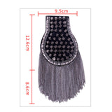 Maxbell Tassel Link Chain Epaulet Uniform Accessories Decorative Retro for Ceremony Gray