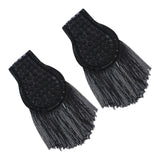 Maxbell Tassel Link Chain Epaulet Uniform Accessories Decorative Retro for Ceremony Black