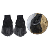 Maxbell Tassel Link Chain Epaulet Uniform Accessories Decorative Retro for Ceremony Black