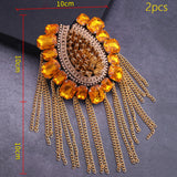 Maxbell Tassel Link Chain Epaulet Formal Suit Retro Fashionable Jewelry for Banquets Aureate