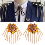 Maxbell Tassel Link Chain Epaulet Formal Suit Retro Fashionable Jewelry for Banquets Aureate