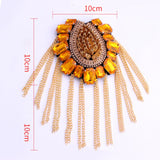 Maxbell Tassel Link Chain Epaulet Formal Suit Retro Fashionable Jewelry for Banquets Aureate