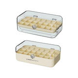 Maxbell Multipurpose Earring Display Case Necklace Holder Double Layers for Rings Beige