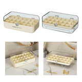 Maxbell Multipurpose Earring Display Case Necklace Holder Double Layers for Rings Beige