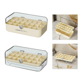 Maxbell Multipurpose Earring Display Case Necklace Holder Double Layers for Rings Beige