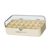 Maxbell Multipurpose Earring Display Case Necklace Holder Double Layers for Rings Beige