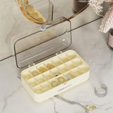 Maxbell Multipurpose Earring Display Case Necklace Holder Double Layers for Rings Beige