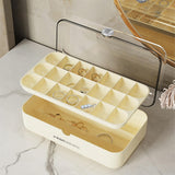 Maxbell Multipurpose Earring Display Case Necklace Holder Double Layers for Rings Beige