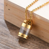 Maxbell Memorial Pendant Necklace Perfume Bottle for Ashes Keepsake Jewelry Fashion Aureate