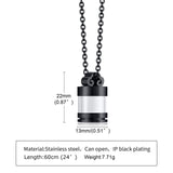 Maxbell Memorial Pendant Necklace Perfume Bottle for Ashes Keepsake Jewelry Fashion Black