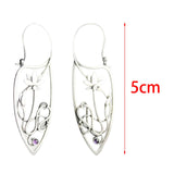 Maxbell Chic Earrings Eardrop Antique Flower Jewelry for Dress up Women Girls Party Purple