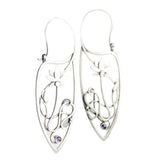 Maxbell Chic Earrings Eardrop Antique Flower Jewelry for Dress up Women Girls Party Purple