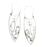 Maxbell Chic Earrings Eardrop Antique Flower Jewelry for Dress up Women Girls Party Purple