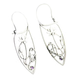 Maxbell Chic Earrings Eardrop Antique Flower Jewelry for Dress up Women Girls Party Purple