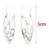 Maxbell Chic Earrings Eardrop Antique Flower Jewelry for Dress up Women Girls Party Green