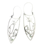 Maxbell Chic Earrings Eardrop Antique Flower Jewelry for Dress up Women Girls Party Green