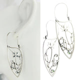 Maxbell Chic Earrings Eardrop Antique Flower Jewelry for Dress up Women Girls Party Green