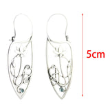 Maxbell Chic Earrings Eardrop Antique Flower Jewelry for Dress up Women Girls Party Blue