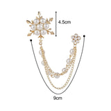 Maxbell Snowflakes Brooch Tassel Chain Gifts Popular Suit Coat Brooch for Dance