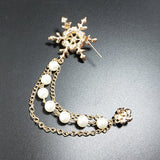 Maxbell Snowflakes Brooch Tassel Chain Gifts Popular Suit Coat Brooch for Dance