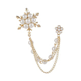 Maxbell Snowflakes Brooch Tassel Chain Gifts Popular Suit Coat Brooch for Dance
