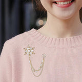 Maxbell Snowflakes Brooch Tassel Chain Gifts Popular Suit Coat Brooch for Dance