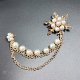 Maxbell Snowflakes Brooch Tassel Chain Gifts Popular Suit Coat Brooch for Dance