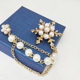 Maxbell Snowflakes Brooch Tassel Chain Gifts Popular Suit Coat Brooch for Dance