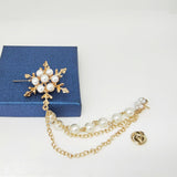 Maxbell Snowflakes Brooch Tassel Chain Gifts Popular Suit Coat Brooch for Dance